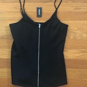 Express Black Zipper Tank